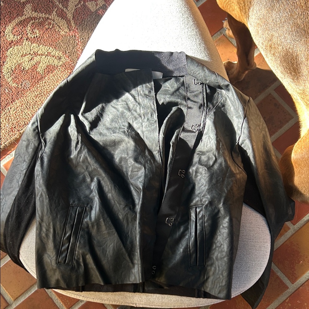 Bar III Black Leather Jacket